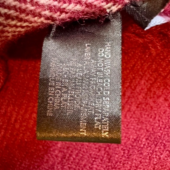 Ivanka Trump Burgundy & White Blanket Scarf w/Fringe - Picture 8 of 11